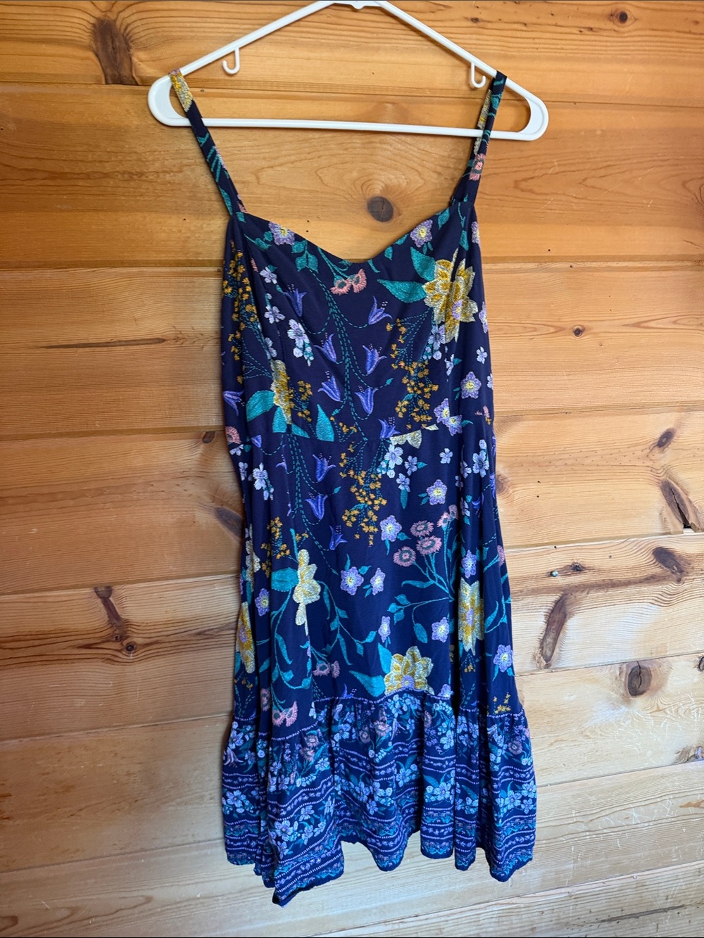 Old Navy floral summer dress navy spaghetti strap large